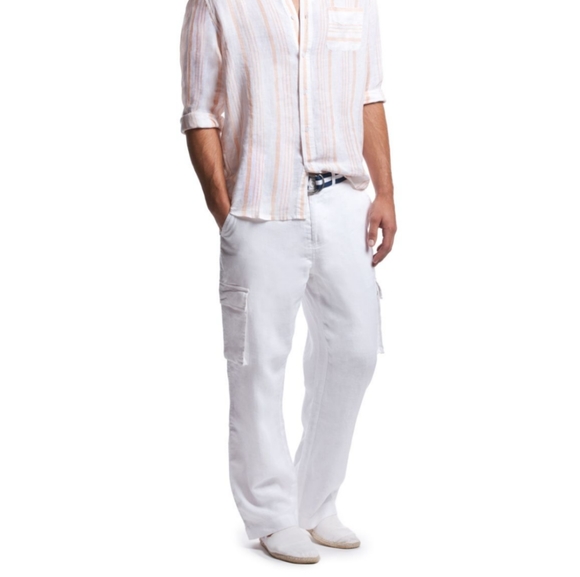 men's linen cargo pants
